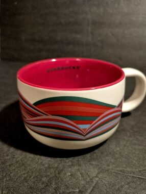 Starbucks Holiday 2024 Oversized Ceramic Candy Twist Mug 16 oz